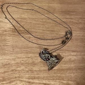Vintage Silver & Ruby Dragon Pendant Necklace
